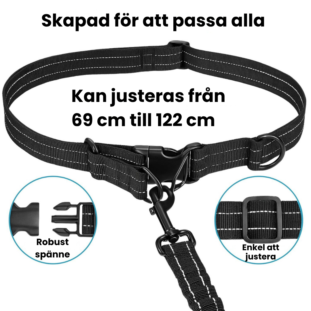 Handfritt midjekoppel - För hundar som drar