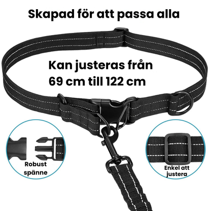 Handfritt midjekoppel - För hundar som drar